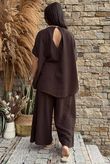 Pure Cotton Santos Keyhole Drape Back Top Coffee Bean